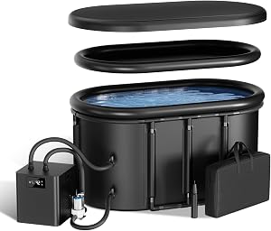 1/3HP Cold Plunge Chiller & Ice Bath Tub Set, Cold Plunge Tub with Water Chiller with