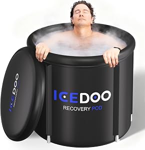 Upgrade XL Ice Bath Tub for Athletes, 119 Gallons Hot & Cold Plunge Tub with Cover for