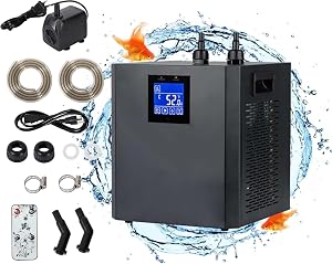 Ezcasch Aquarium Chiller, 79gal 1/3 HP Water Chiller for Cold Plunge, Hydroponic Cooler Fi