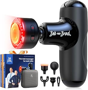 BOB AND BRAD Q2 Ultra Mini Massage Gun with Red Light Infrared Heating Head, Pocket-Sized D