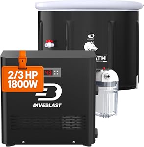Diveblast Cold Plunge Tub With Water Chiller, Pump and Filter - Low Consumption 2/3 HP Col