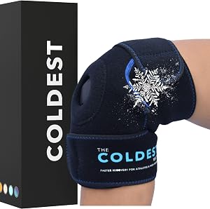 The Coldest Knee Ice Pack Wrap, Hot and Cold Therapy - Reusable Compression Best for Menisc