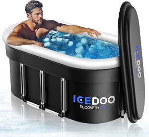 Wxtkkom Upgraded 175-Gal Oval Ice Bath Tub with Air Ring, Portable Drop-In Bathtubs for Co