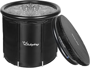 Bubplay Ice Bath Cold Plunge Tub with Cover for Indoor Outdoor for Recovery, Cold Water Th