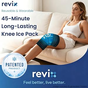 REVIX Knee Ice Pack Wrap, 45-Minute Long-Lasting Ice Pack for Knees with Ice Grid Gel Desig