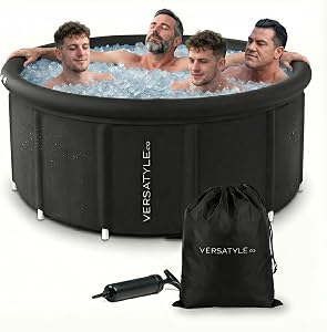Versatyle XXL Ice Bath Tub for Adults, Extra Large Cold Plunge with Stainless Steel Frame,