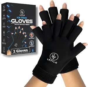 LEVILO Hand Ice Pack (2 Pack) Ice Gloves for Arthritis Hands, Carpal Tunnel, Hand Ice Pack