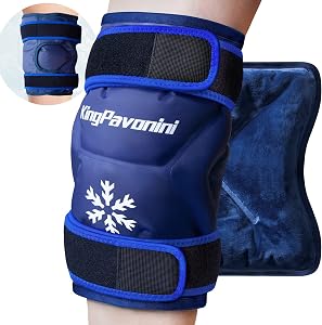 KingPavonini XXL Knee Ice Pack Wrap Around Entire Knee After Surgery, Large Reusable Gel Ic