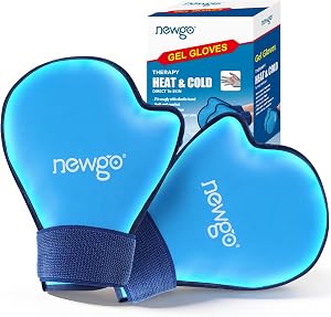 NEWGO Hand Ice Pack – Hot Cold Therapy for Pain Relief, 1 Pair | Reusable Gel Gloves | For